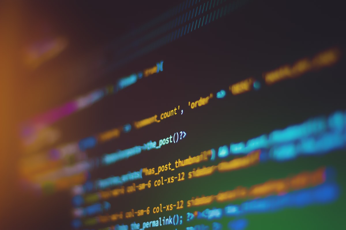 Laptop with code in dark security environment