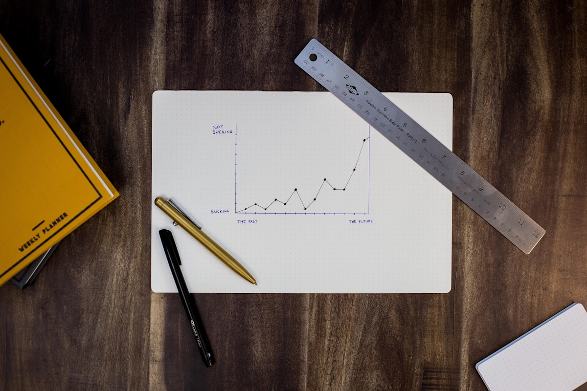 Hand-drawn business growth chart