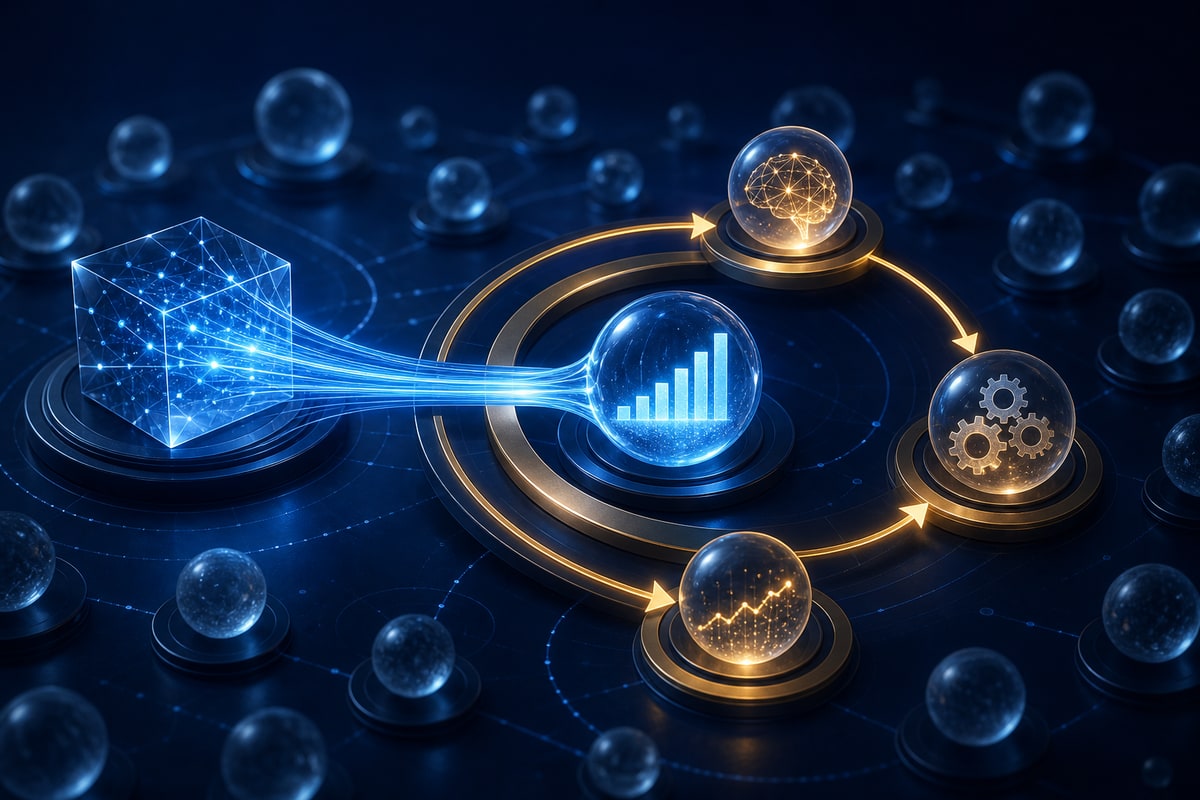 Abstract editorial illustration representing KPI ownership framework