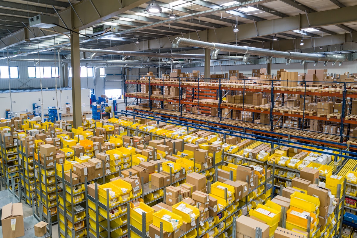 Warehouse manager checking inventory stock